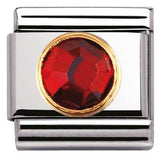 Nomination Classic Gold Round Red CZ Charm SALE