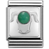 Nomination Big Size Silver Emerald Taurus Zodiac Charm SALE