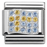 Nomination Classic Silver CZ Sweden Flag Charm SALE
