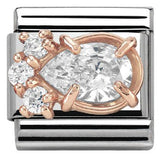 Nomination Classic Rose Gold CZ Couture White Pear Shape Charm