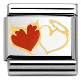 Nomination Classic Gold Enamel Angel & Devil Heart Charm