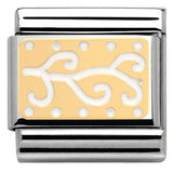 Nomination Classic Gold Enamel White Lace Vine Charm SALE
