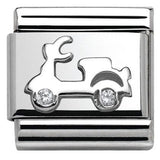 Nomination Classic Silver CZ Scooter Charm