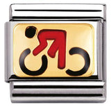 Nomination Classic Gold Enamel Cyclist Charm