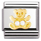 Nomination Classic Gold CZ White Teddy Bear Charm
