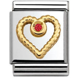 Nomination Big Size Gold CZ Red Heart Charm SALE