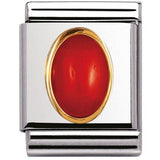 Nomination Big Size Gold Precious Stone Oval Red Coral Charm SALE