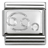 Nomination Classic Silver CZ Zodiac Cancer Charm