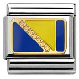 Nomination Classic Gold Enamel Bosnia Herzegovina Flag Charm