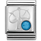 Nomination Big Size Silver Blue Opal Libra Zodiac Charm SALE