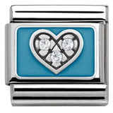 Nomination Classic Silver CZ Enamel Heart Charm