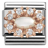 Nomination Classic Rose Gold CZ Couture Oval Mother Of Pearl Charm SALE