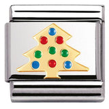Nomination Classic Gold Enamel Christmas Tree Charm