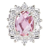 Nomination Classic Silver Royal CZ Halo Baby Pink Oval Charm SALE