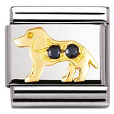 Nomination Classic Gold CZ Black Dog Charm