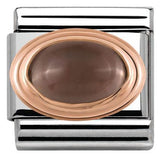 Nomination Classic Rose Gold Precious Stone Oval Smoky Quartz Charm SALE