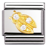 Nomination Classic Gold CZ White Ladybird Charm SALE