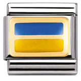 Nomination Classic Gold Enamel Ukraine Flag Charm