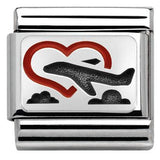 Nomination Classic Silver Enamel Aeroplane Heart Charm