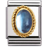 Nomination Big Size Gold Twist Precious Stone Blue Topaz Charm SALE