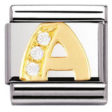 Nomination Classic Gold CZ Initial Charm
