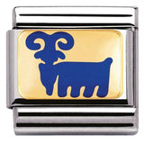 Nomination Classic Gold Enamel Blue Chinese Zodiac Goat Charm SALE