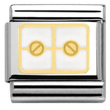 Nomination Classic Gold Enamel White Rivets Charm SALE