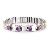 Nomination Extension Oval Faceted CZ Dots Bracelet, Stainless Steel 18ct Gold