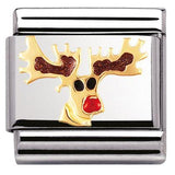 Nomination Classic Gold Enamel Rudolph Reindeer Charm