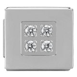Nomination Steel Ikon Polished White CZ Quad Charm SALE
