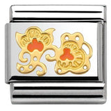 Nomination Classic Gold Enamel Orange Paisley Flower Buds Charm SALE