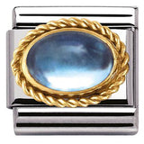 Nomination Classic Gold Twist Precious Stone Oval Blue Topaz Charm