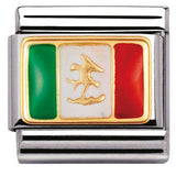 Nomination Classic Gold Enamel Mexico Flag Charm