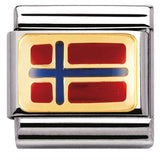 Nomination Classic Gold Enamel Norway Flag Charm