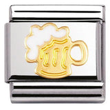 Nomination Classic Gold Enamel Beer Stein Charm