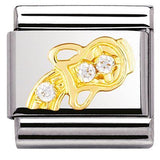 Nomination Classic Gold CZ Zodiac Aquarius Charm