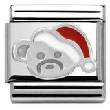 Nomination Classic Silver Enamel Christmas Santa Bear Charm