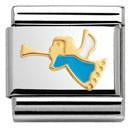 Nomination Classic Gold Enamel Christmas Angel Charm