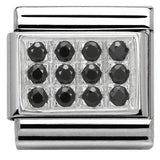 Nomination Classic Silver CZ Black Pavé Set Charm