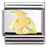 Nomination Classic Gold CZ Zodiac Taurus Charm