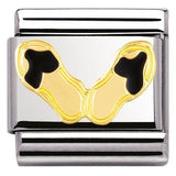 Nomination Classic Gold Enamel Black Flip Flops Enamel Charm