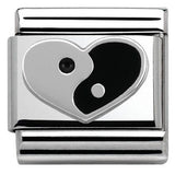 Nomination Classic Silver Enamel Yin Yang Heart Charm