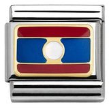 Nomination Classic Gold Enamel Laos Flag Charm