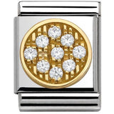 Nomination Big Size Gold CZ Round Pavé Set Charm SALE