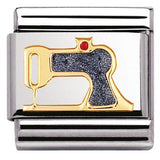 Nomination Classic Gold Enamel Sewing Machine Charm