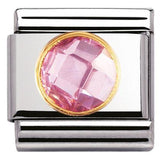 Nomination Classic Gold Round Pink CZ Charm SALE