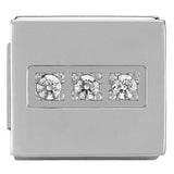 Nomination Steel Ikon Polished White CZ Trio Charm SALE