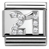 Nomination Classic Silver CZ Number Twenty One Charm