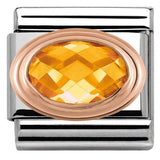 Nomination Classic Rose Gold Oval Yellow CZ Charm SALE