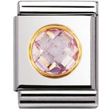 Nomination Big Size Gold Round Lilac CZ Charm SALE